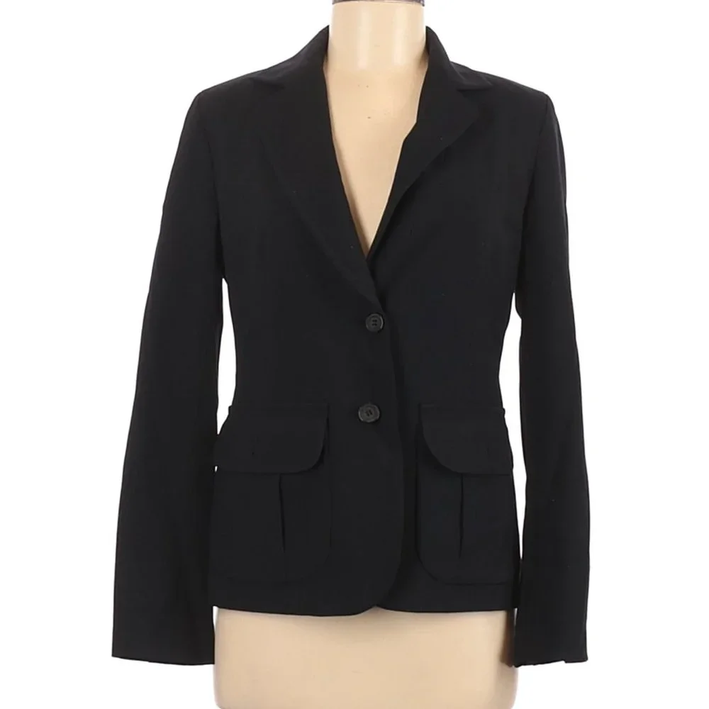 Kenneth Cole REACTION Black Lined Two Button Blazer Jacket Size 4 EUC